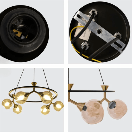 TKLD Pendant & Chandeliers Locanda Amber Glass Round Chandelier Ceiling Light - 40W