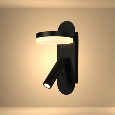 TKLD Pendant & Chandeliers Lunar Halo Black Bedside Reading 4000K LED Wall Light