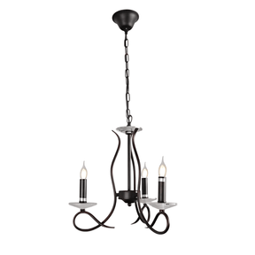 TKLD Ceiling Lights LuxAura 3 Candle Vintage Rustic Black French Chandelier Ceiling Light - 40W