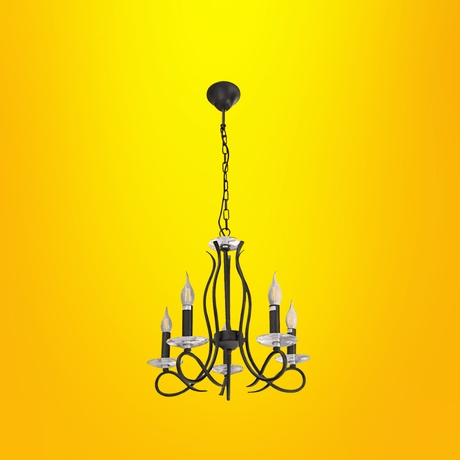 TKLD Ceiling Lights LuxAura 5 Candle Vintage Rustic Black French Chandelier Ceiling Light - 40W