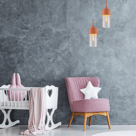 TKLD Pendant & Chandeliers Macaron Cylinder Glass E27 Pendant Ceiling Light