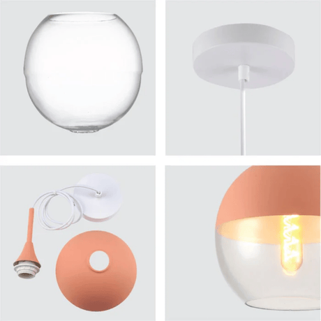 TKLD Pendant & Chandeliers Macaron Dome Glass E27 Pendant Ceiling Light