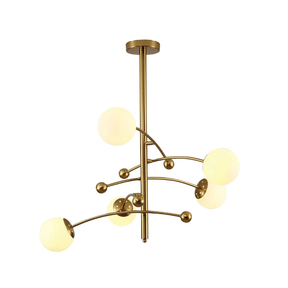 TKLD Pendant & Chandeliers Mace Opal Globe Glasses Gold Metal Sputnik Chandelier Ceiling Light - 20W