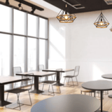 TKLD Pendant & Chandeliers Manila Hemp Rope Diamond E27 Black Pendant Light - D250mm/D380mm