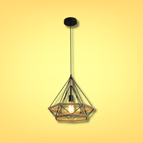 TKLD Pendant & Chandeliers Manila Hemp Rope Diamond E27 Black Pendant Light - D250mm/D380mm