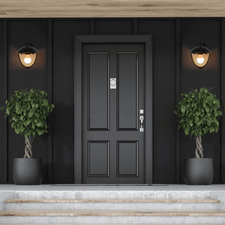 TKLD Wall & Sconce Lights Megan Black E27 Outdoor Upwards Lantern Wall Light - 40W