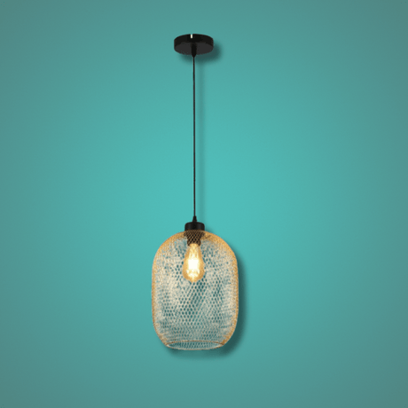 TKLD Pendant & Chandeliers Mesh Gold Cage Lantern Metal E27 Pendant Ceiling Light - D155mm/D250mm