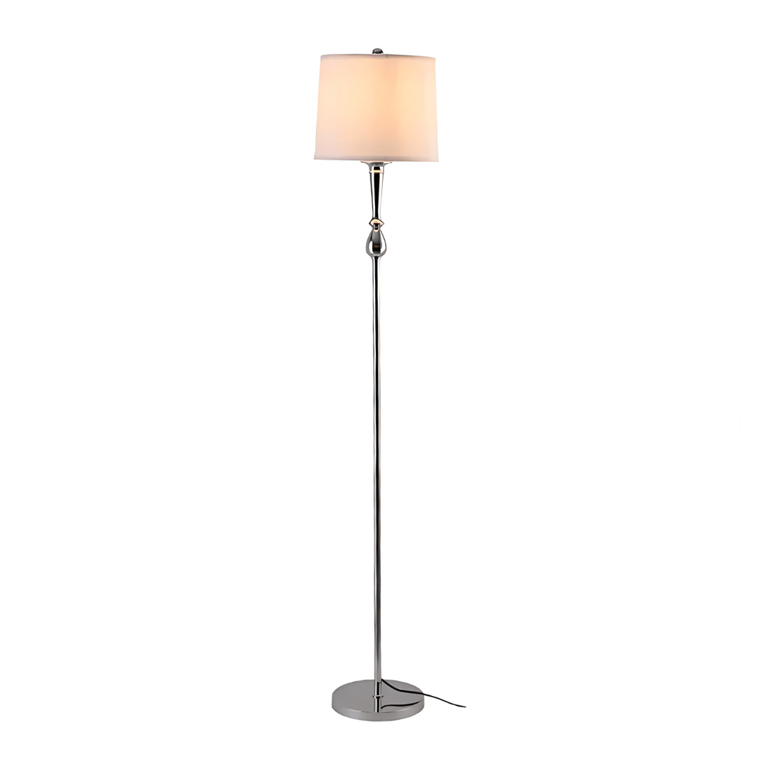 TKLD Table & Floor Lamps Mid-century Nickel Flaxen Floor Lamp - 40W