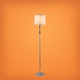 TKLD Table & Floor Lamps Mid-century Nickel Flaxen Floor Lamp - 40W