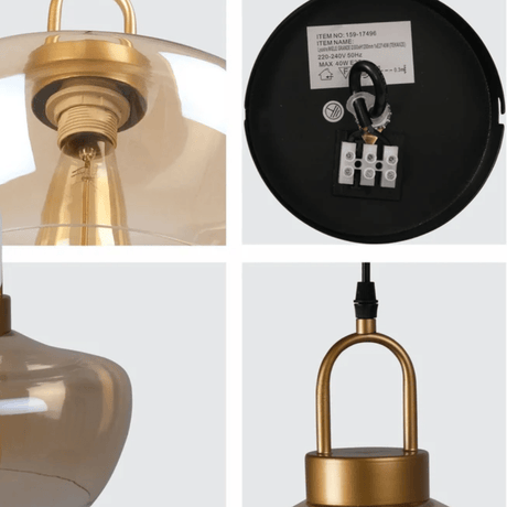 TKLD Pendant & Chandeliers Miele Grande Amber Glass E27 Pendant Ceiling Light