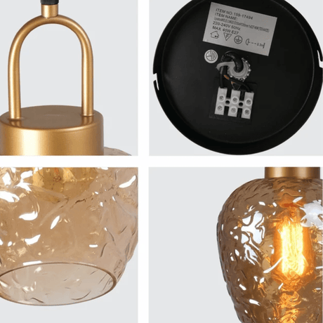 TKLD Pendant & Chandeliers Miele Lungo Amber Glass E27 Pendant Ceiling Light