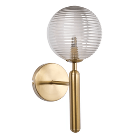 TKLD Wall & Sconce Lights Minimal Striped Reeded Clear-Opal Globe Wall Light - 20W