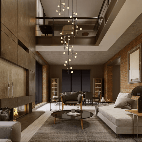 TKLD Pendant & Chandeliers Modern 10 Pendant Round Spacious Chandelier Ceiling Light Gold
