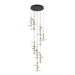 TKLD Pendant & Chandeliers Modern 10 Pendant Round Spacious Chandelier Ceiling Light Gold