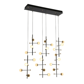 TKLD Pendant & Chandeliers Modern 6 pendant Rectangle Spacious Gold Chandelier Ceiling Light