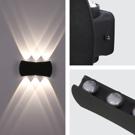 TKLD Pendant & Chandeliers Modern Black Outdoor 4000K LED Wall Light  - 6 Lamp