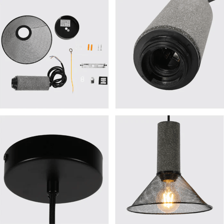 TKLD Pendant & Chandeliers Modern Conical Shape Concrete Textured Pendant Light - 40W