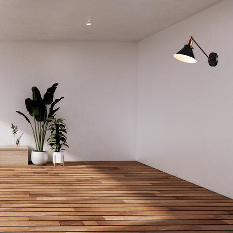 TKLD Pendant & Chandeliers Modern Conical Shaped 40W Black Corner Wall Light - MB66783-1