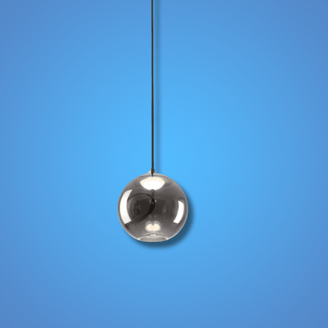 TKLD Pendant & Chandeliers Modern Contemporary Small Globe Smoky Glass Pendant Ceiling Light with Built-in LED