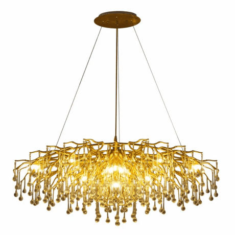 TKLD Pendant & Chandeliers Modern Crystal Glass Droplet Teardrop Chandelier Ceiling Light 13xG9 1200mm