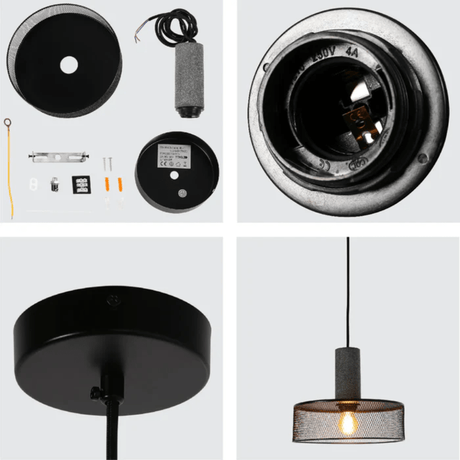 TKLD Pendant & Chandeliers Modern Elliptic Cylinder Shape Concrete Textured Pendant Light - 40W