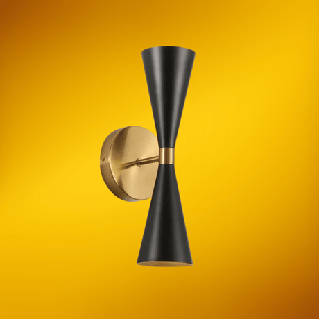 TKLD Pendant & Chandeliers Modern Gold Aluminium Metal Body Black Cone Wall Light