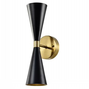 TKLD Pendant & Chandeliers Modern Gold Aluminium Metal Body Black Cone Wall Light