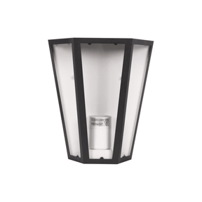 TKLD Wall & Sconce Lights Modern Matt Black & White Clear Glass Lantern Trapezium E27 Wall Lamp - 60W