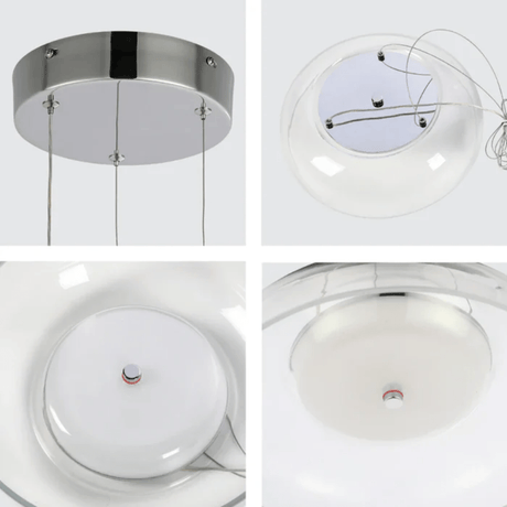 TKLD Pendant & Chandeliers Modern Minimalist Clifton Glass Pendant Light Chrome CCT Changeable D280 6W