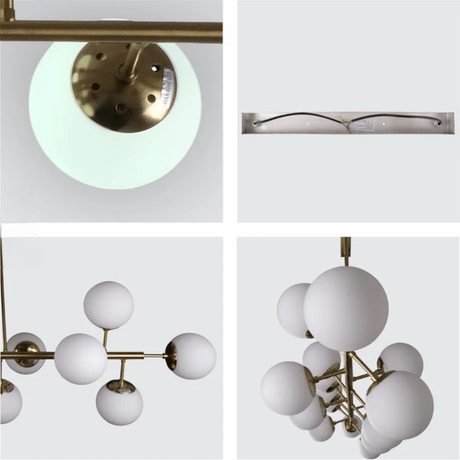 TKLD Pendant & Chandeliers Modern Molecule Style Opal Gold Metal Island Chandelier Ceiling Light - 12 Globes