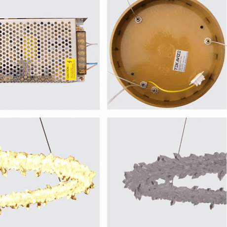 TKLD Pendant & Chandeliers Modern Quartz Round Chandelier Ceiling Light with Built-in LED 150W