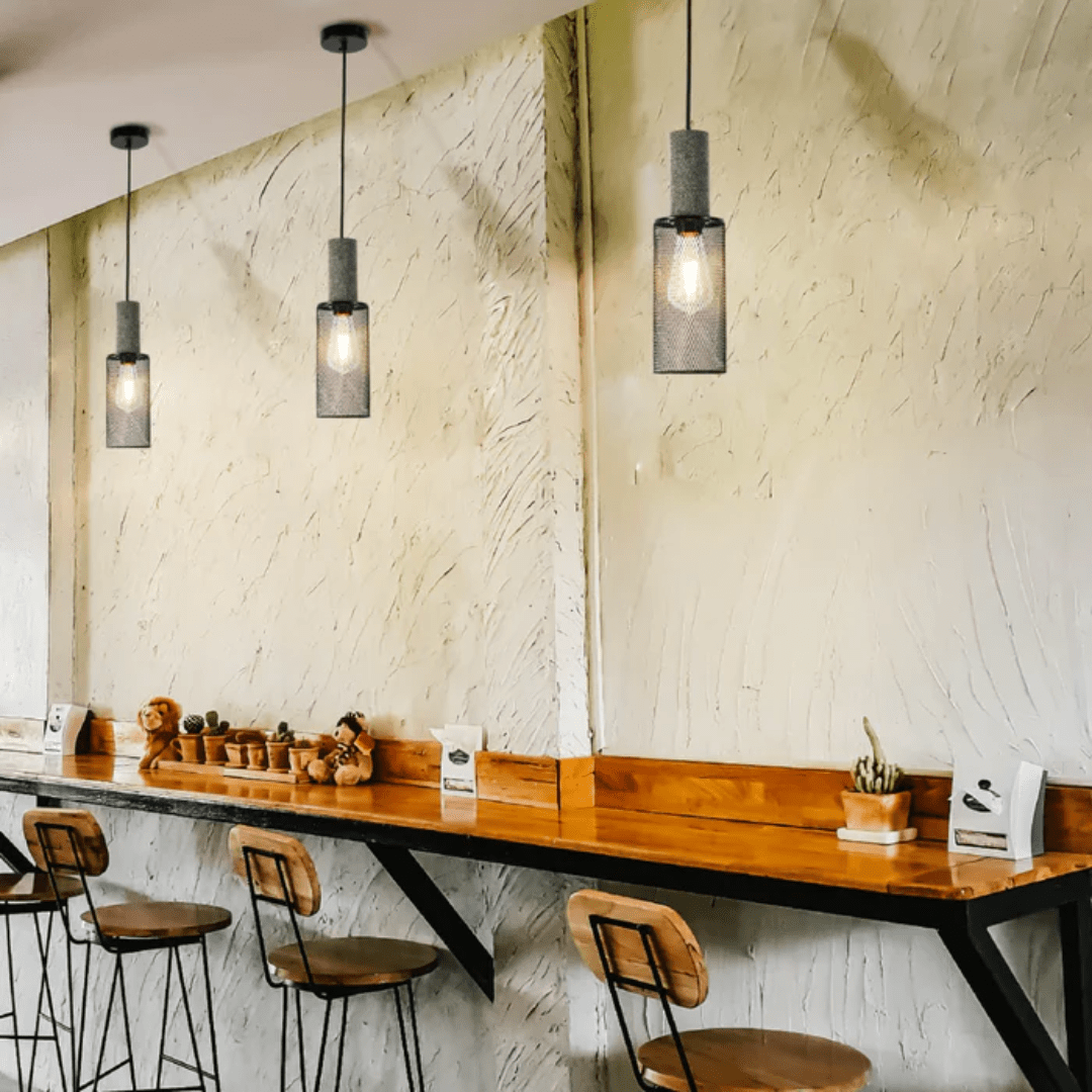 TKLD Pendant & Chandeliers Modern Short Cylindrical Textured Concrete Pendant Light - 40W