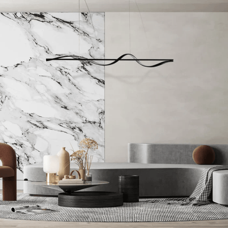 TKLD Pendant & Chandeliers Modern Sleek Gold or Bold Infinity Wave LED Pendant Light