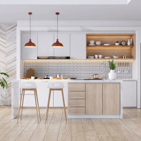 TKLD Pendant & Chandeliers Modern Step Metal Shade in Varied Hues Pendant Light - 38cm
