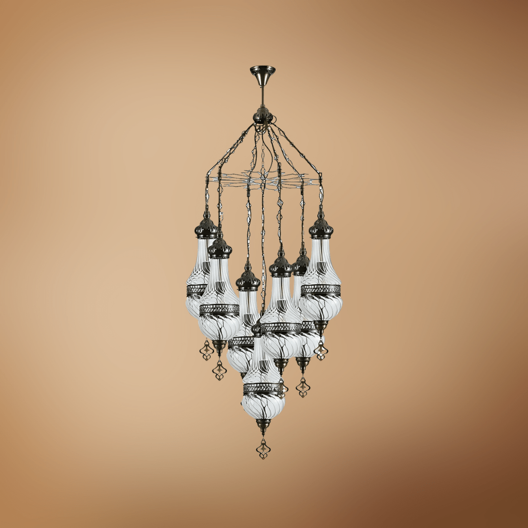 TKLD Pendant & Chandeliers Moroccan Style Antique Brass 7 Lamp Oriental Chandelier Light - 40W
