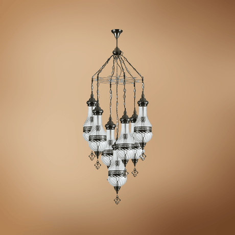 TKLD Pendant & Chandeliers Moroccan Style Antique Brass 7 Lamp Oriental Chandelier Light - 40W