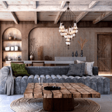 TKLD Pendant & Chandeliers Moroccan Style Antique Brass 7 Lamp Oriental Chandelier Light - 40W
