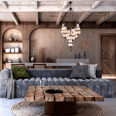 TKLD Pendant & Chandeliers Moroccan Style Antique Brass 7 Lamp Oriental Chandelier Light - 40W