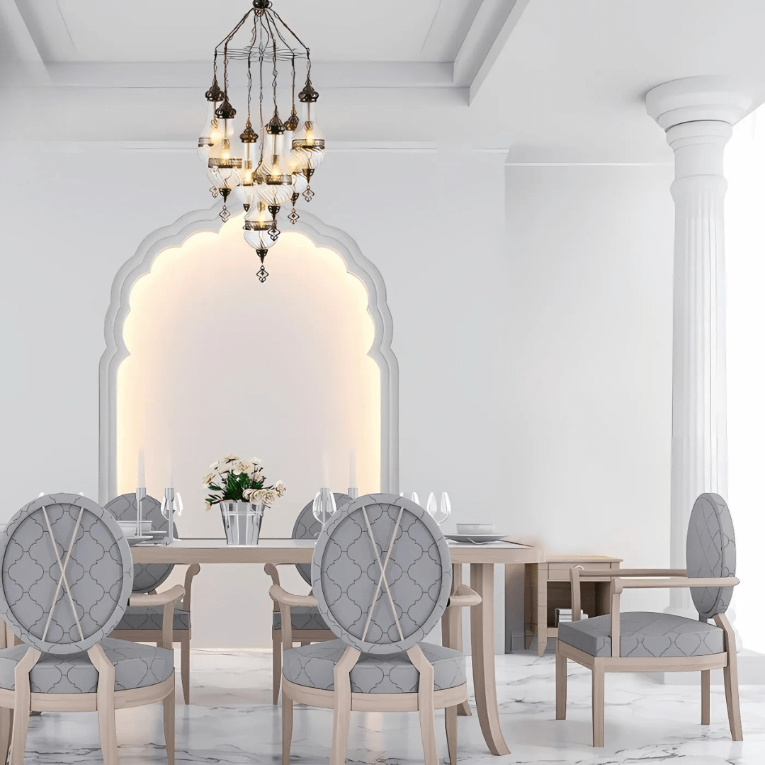 TKLD Pendant & Chandeliers Moroccan Style Antique Brass 7 Lamp Oriental Chandelier Light - 40W