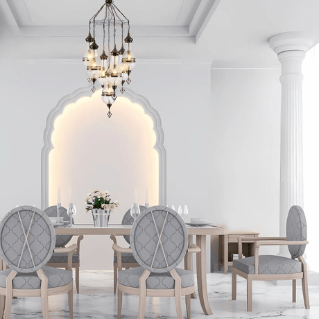 TKLD Pendant & Chandeliers Moroccan Style Antique Brass 7 Lamp Oriental Chandelier Light - 40W