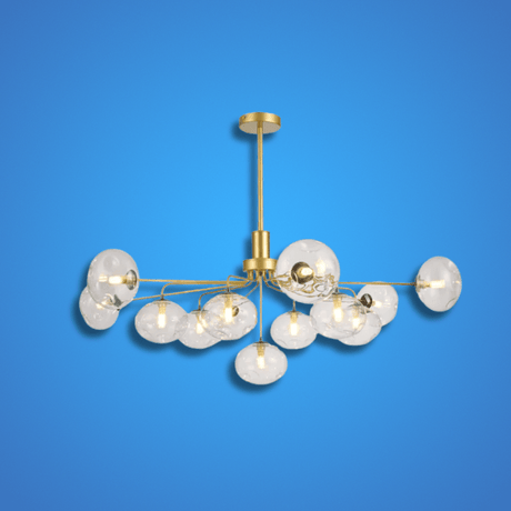 TKLD Pendant & Chandeliers Multi-Arm 13 Globe Dimpled Ceiling Light Elegant Gold