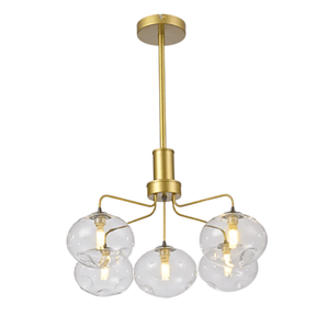TKLD Pendant & Chandeliers Multi-Arm 5 Globe Dimpled Ceiling Light Elegant Gold