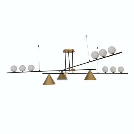 TKLD Ceiling Lights Nordic Gold Funnel 12 Lamp Island Chandelier Ceiling Light - 40W