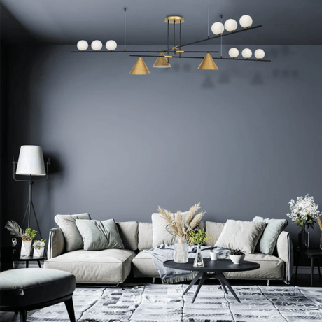 TKLD Ceiling Lights Nordic Gold Funnel 12 Lamp Island Chandelier Ceiling Light - 40W