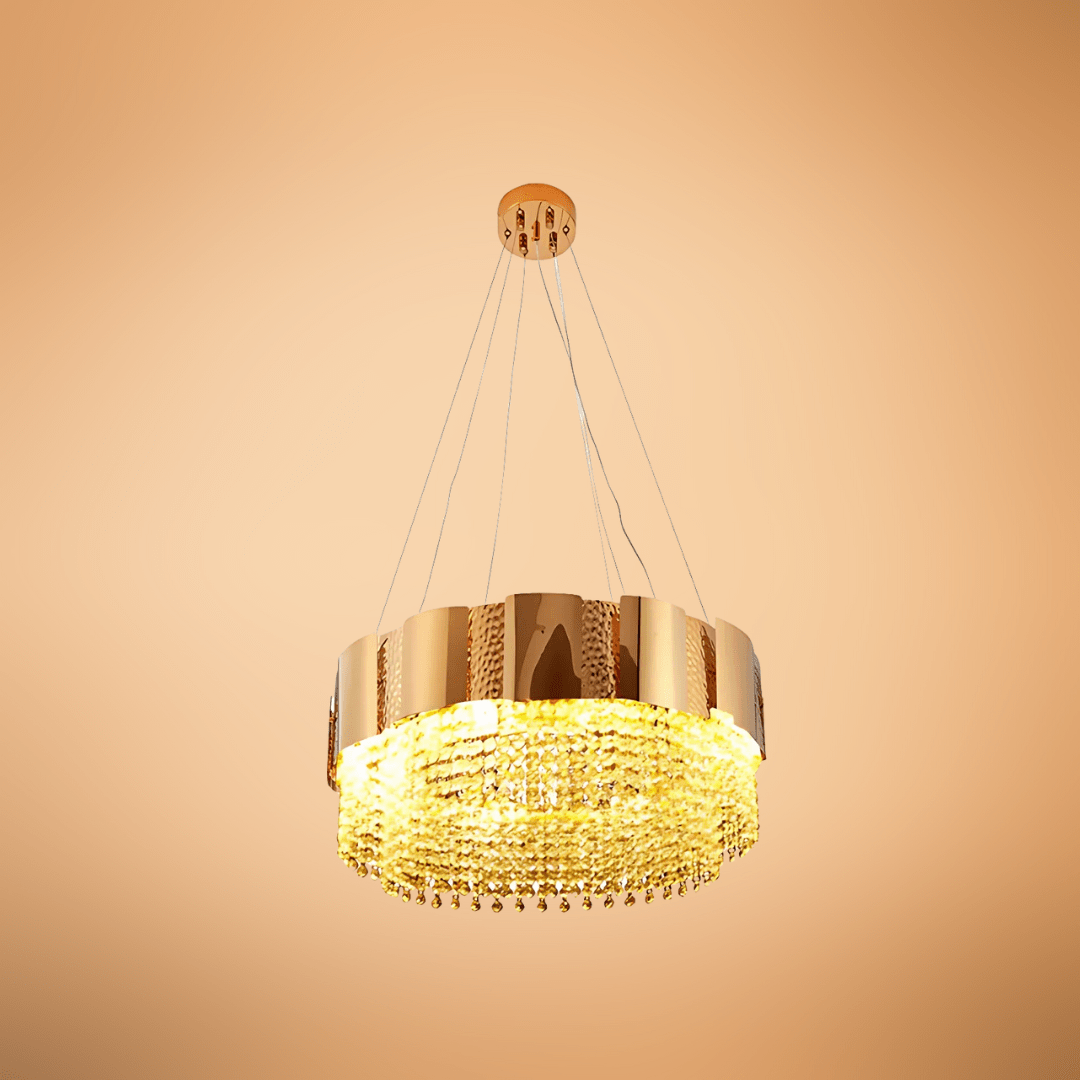 TKLD Pendant & Chandeliers Octagon Crystal Gold Metal 600mm Chandelier Ceiling Light - 40W