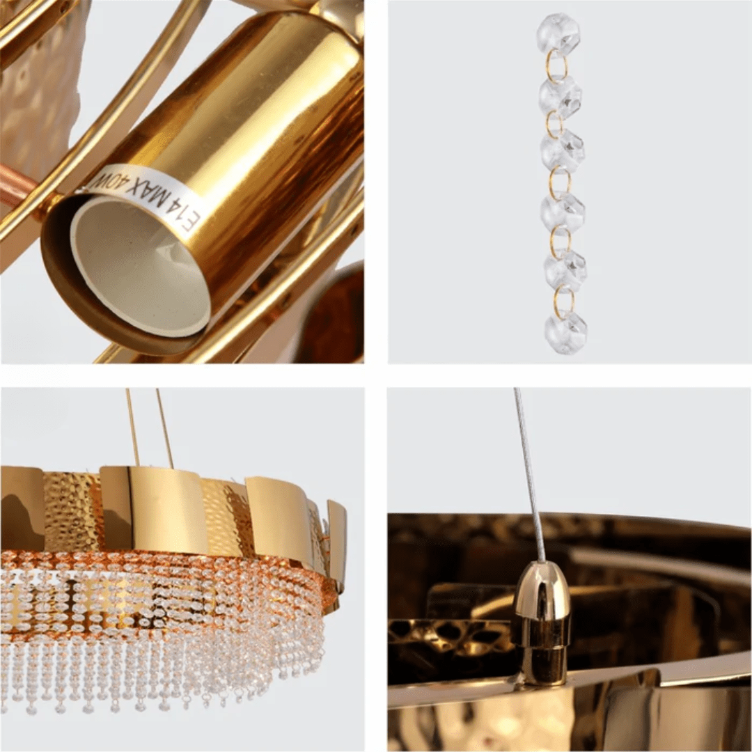 TKLD Pendant & Chandeliers Octagon Crystal Gold Metal Kitchen Island Chandelier Ceiling Light - 40W