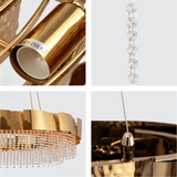 TKLD Pendant & Chandeliers Octagon Crystal Gold Metal Kitchen Island Chandelier Ceiling Light - 40W
