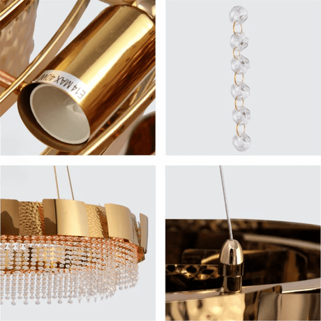TKLD Pendant & Chandeliers Octagon Crystal Gold Metal Kitchen Island Chandelier Ceiling Light - 40W