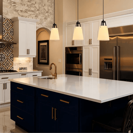 TKLD Pendant & Chandeliers Off White Frustum Fabric Shade E14 Pendant Ceiling Light