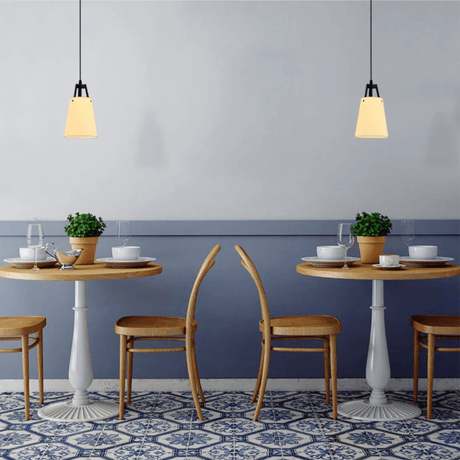 TKLD Pendant & Chandeliers Off White Frustum Fabric Shade E14 Pendant Ceiling Light